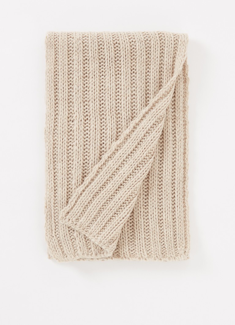 Colmar - Grofgebreide sjaal in wolblend 170 x 25 cm - Beige