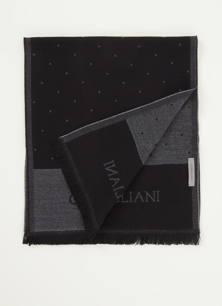 Corneliani - Écharpe en laine mélangée 185 x 35 cm - Noir