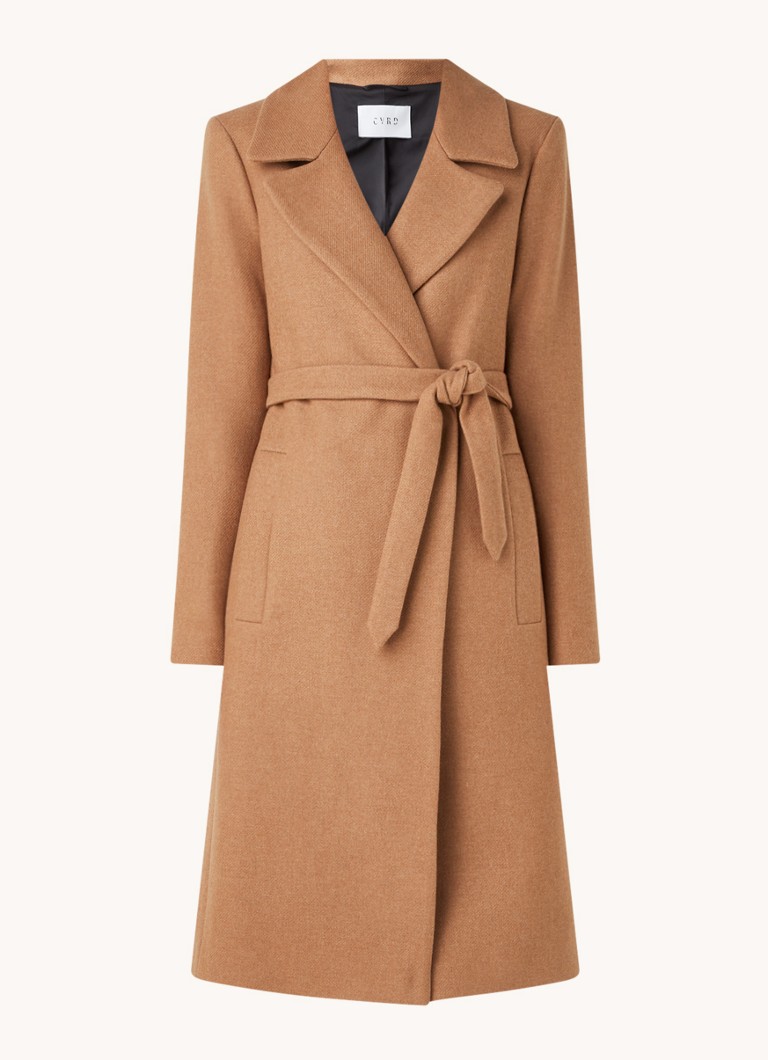 manteau long camel laine