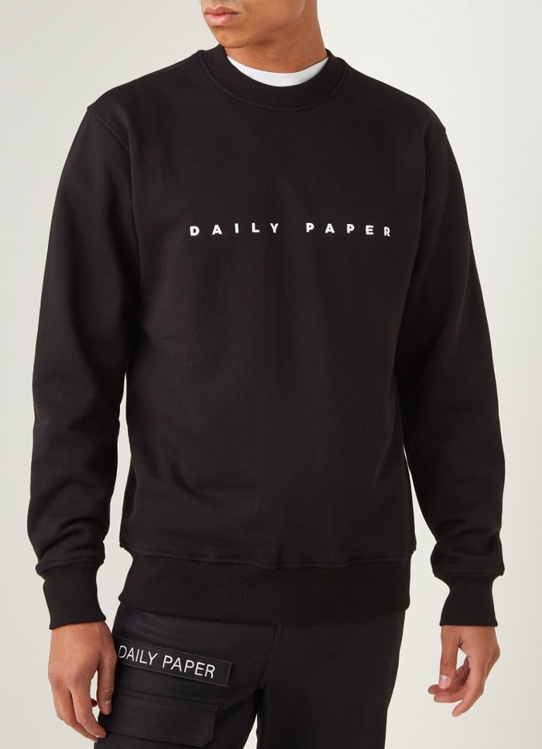 Uitdrukking binnen grens Daily Paper Alias sweater met logoborduring • Zwart • deBijenkorf.be