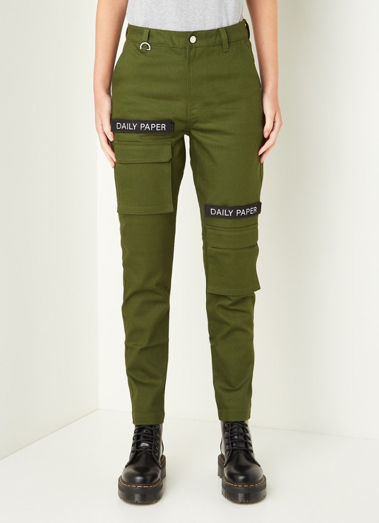 Daily Paper Cargo high waist tapered fit cargobroek met logo
