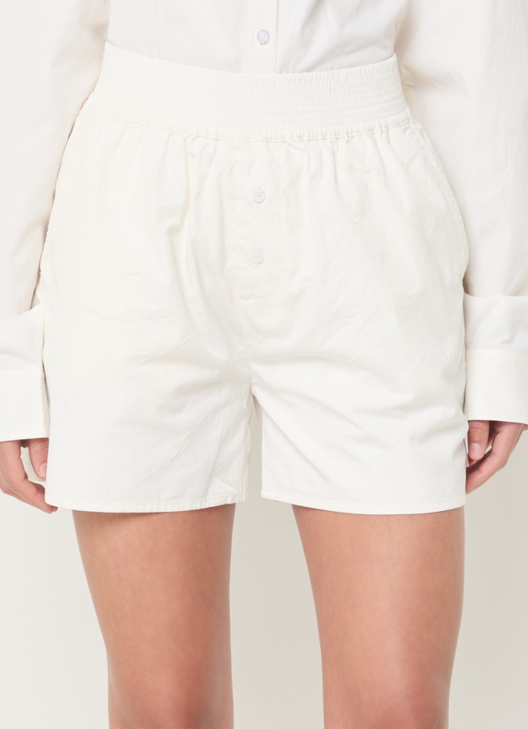 Daily Paper - High waist loose fit korte broek met logoborduring - Gebroken wit
