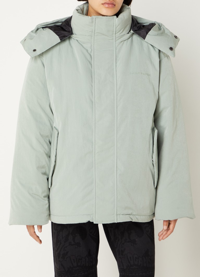 Daily Paper Epuffa Cropped Puffer Jack Met Afneembare Capuchon 7330080039 733008003970002