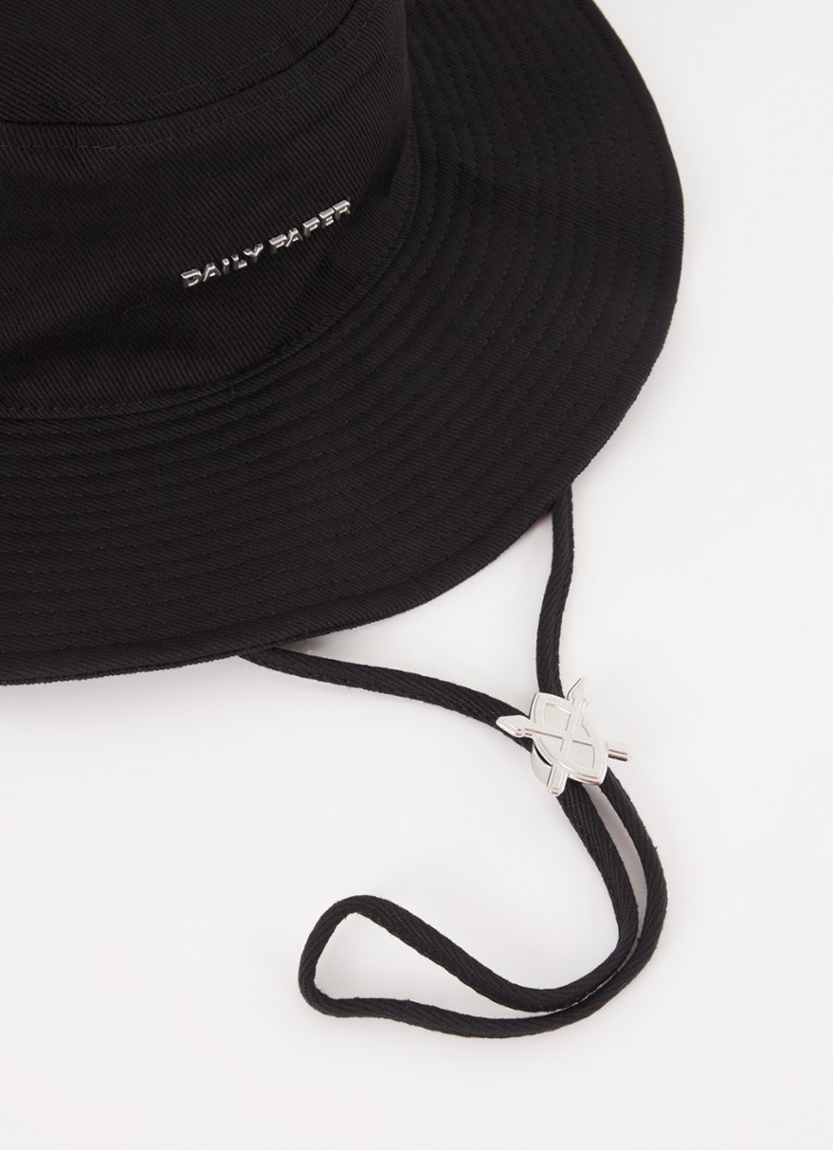 Daily Paper Niu bucket hoed met trekkoord • Zwart •