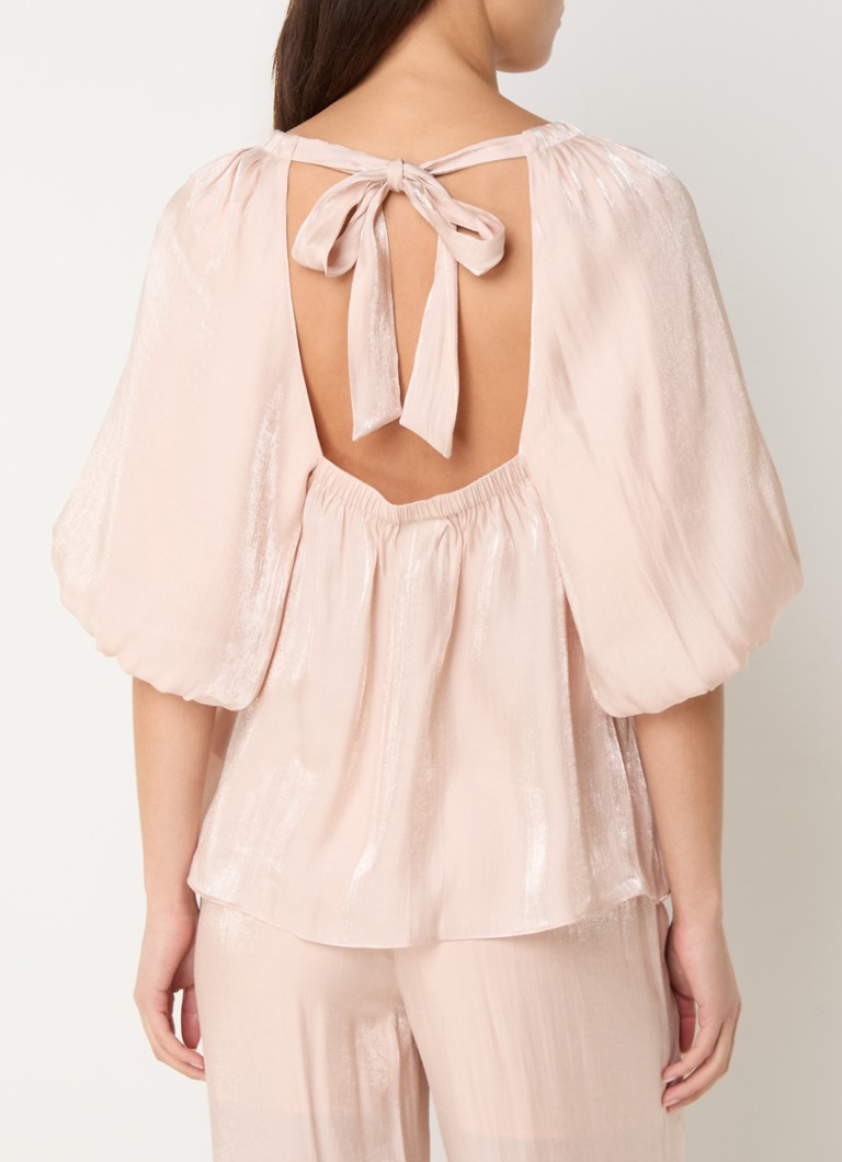 Dante 6 - Simo tuniek met rugdecolleté en glanzende finish - Lichtroze