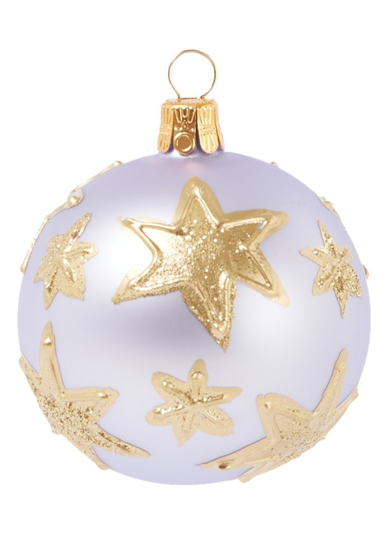 de Bijenkorf - Boule de Noël étoile 7 cm - Lilas
