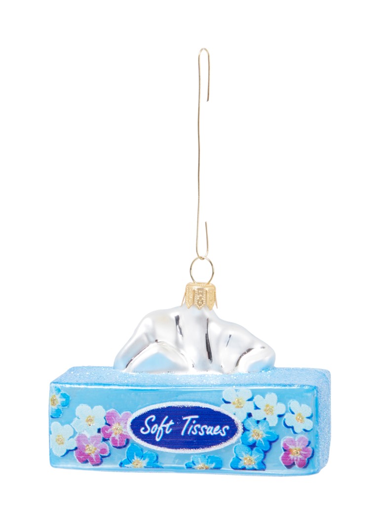 de Bijenkorf Home - Tissuedoos kersthanger 8,5 cm - Blauw