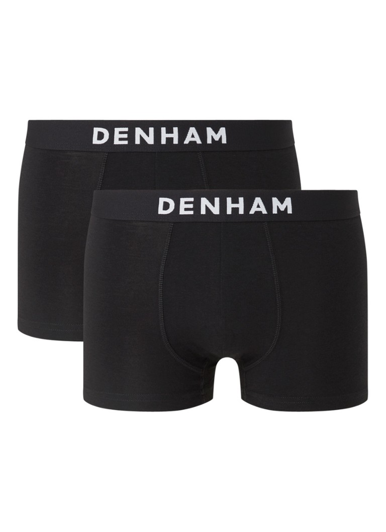 Denham - Boxeur avec logo pack de 2 - Noir