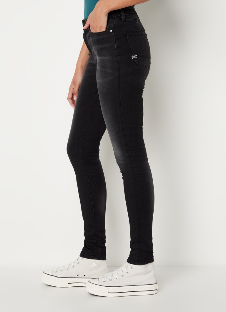 Needle waist jeans van biologisch katoen • Zwart deBijenkorf.be