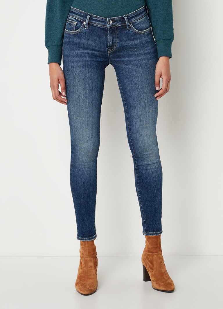 Denham - Spray low waist super tight fit cropped jeans in biologische katoenblend - Indigo