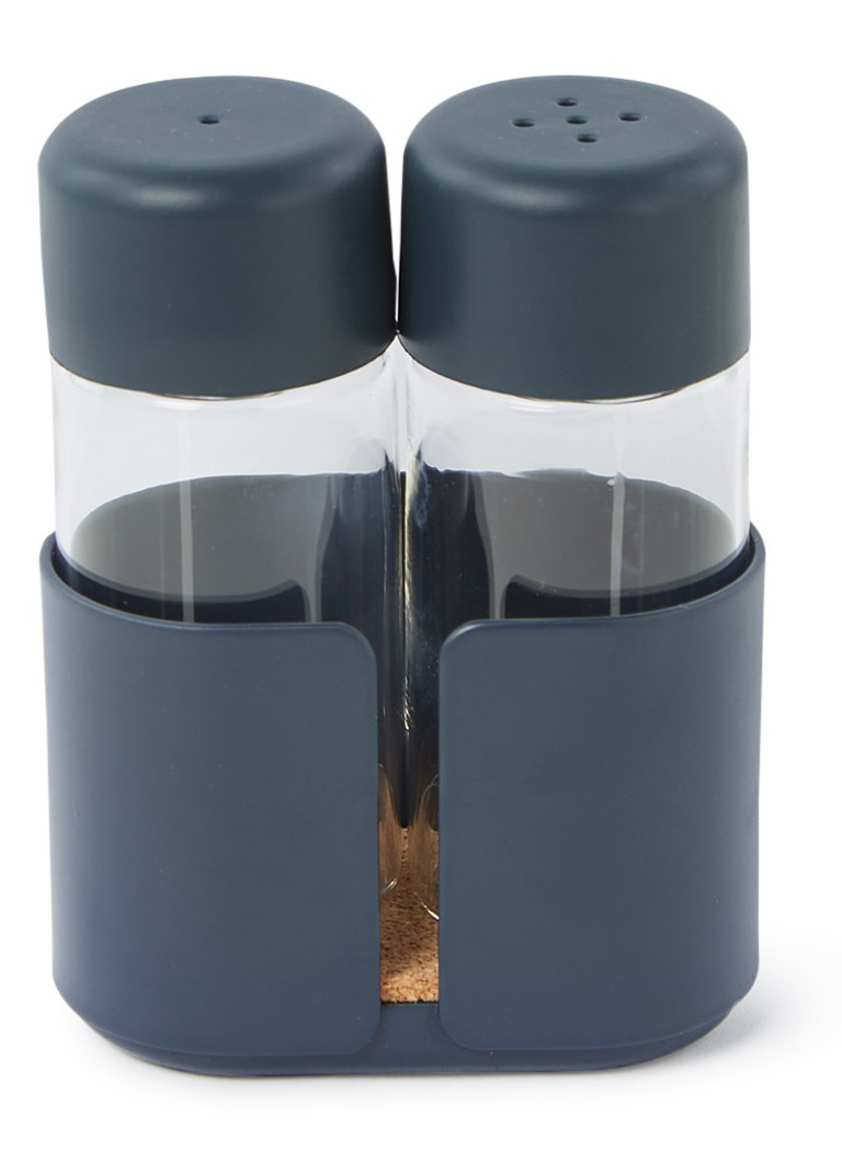 DesignBite - Big Hug peper- en zoutstrooier 11 cm 2-delig - Donkerblauw