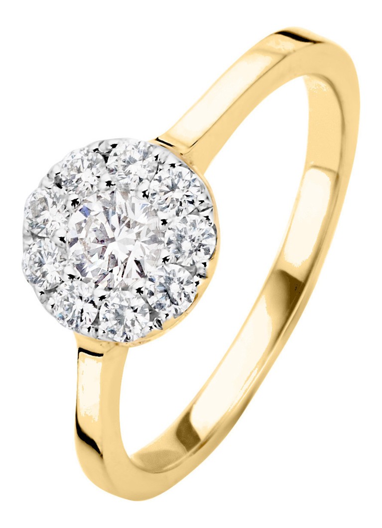 Diamond Gouden ring 0.42 ct Hearts & • Goud •