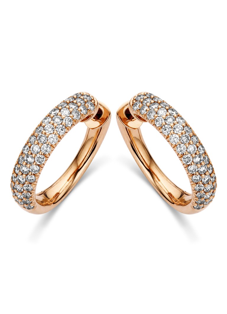 Diamond Point - Roségouden oorsieraden 1.28 ct diamant Caviar - Roségoud