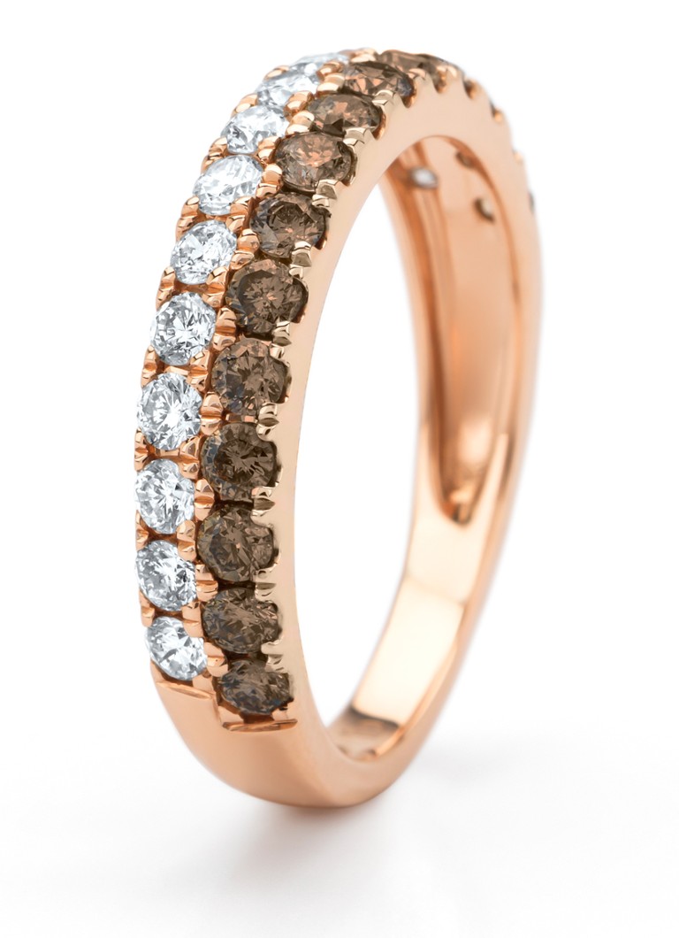 Diamond Point - Roségouden ring, 1.02 ct diamant, Ensemble - Roségoud