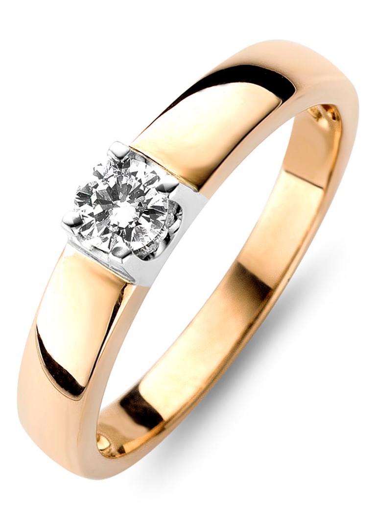 Diamond Point - Roségouden solitair groeibriljant ring, 0.11 ct. 0.11 ct diamant Groeibriljant - Roségoud
