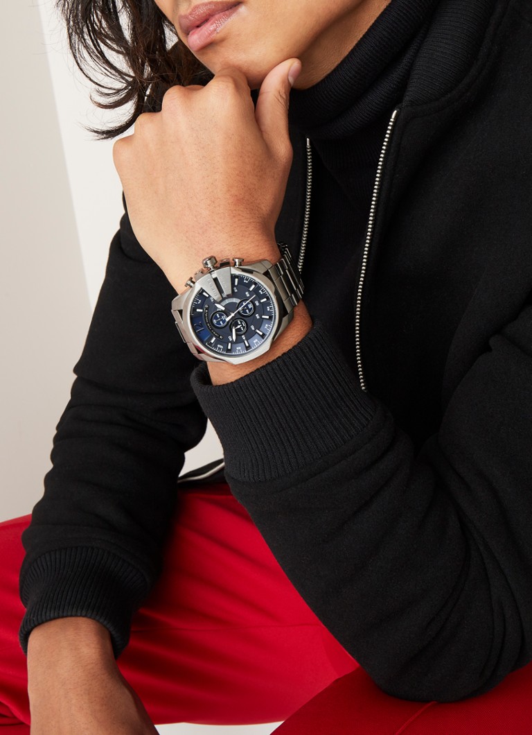Diesel Horloge Mega Chief DZ4329 • Grijs •