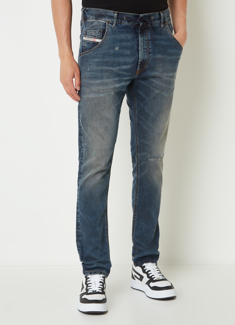 Diesel - Krooley tapered fit jeans met stretch - Indigo