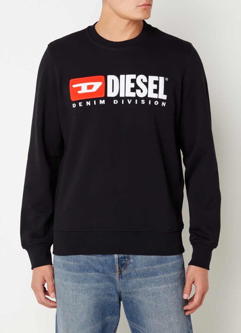 Diesel - S-Ginn-Div sweater met logoborduring - Zwart