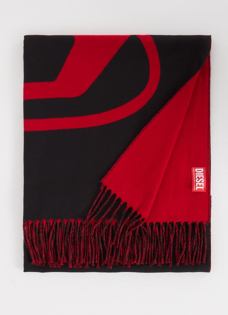 Diesel - S-Tevie sjaal in wolblend 185 x 65 cm  - Zwart