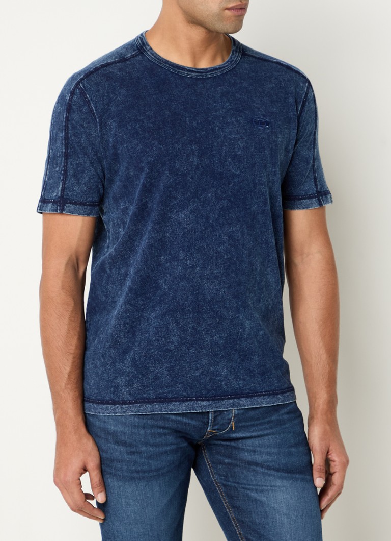 Diesel - T-Adjind T-shirt met verwassen afwerking - Donkerblauw