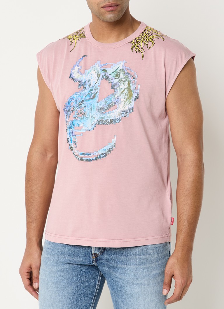 Diesel - T-Boxt-Sl-R1 tanktop met print - Oudroze