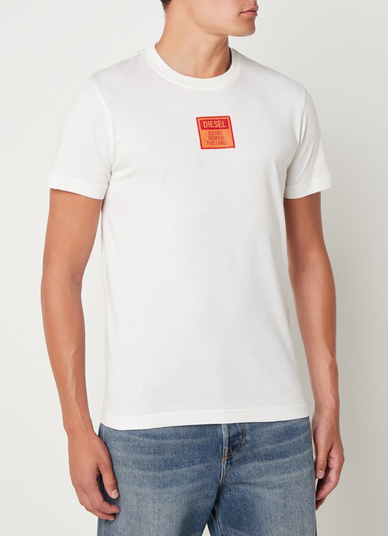 Diesel - T-Diegor T-shirt met logoborduring - Gebroken wit