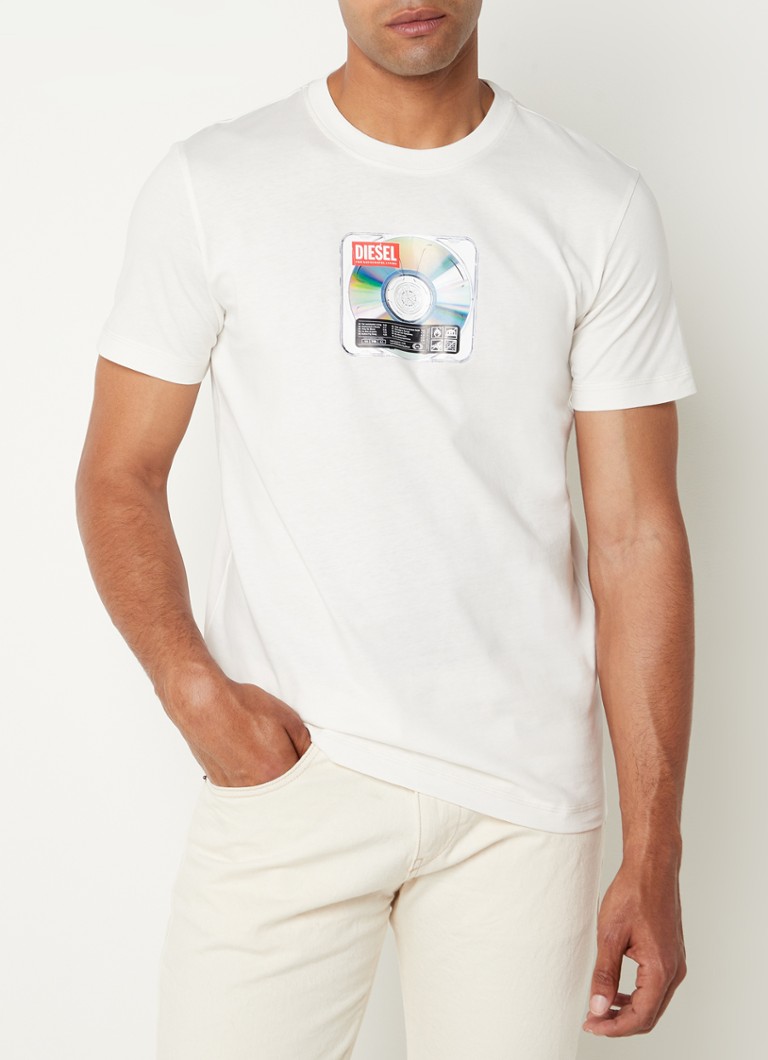 Diesel - T-Diegor T-shirt met print - Gebroken wit