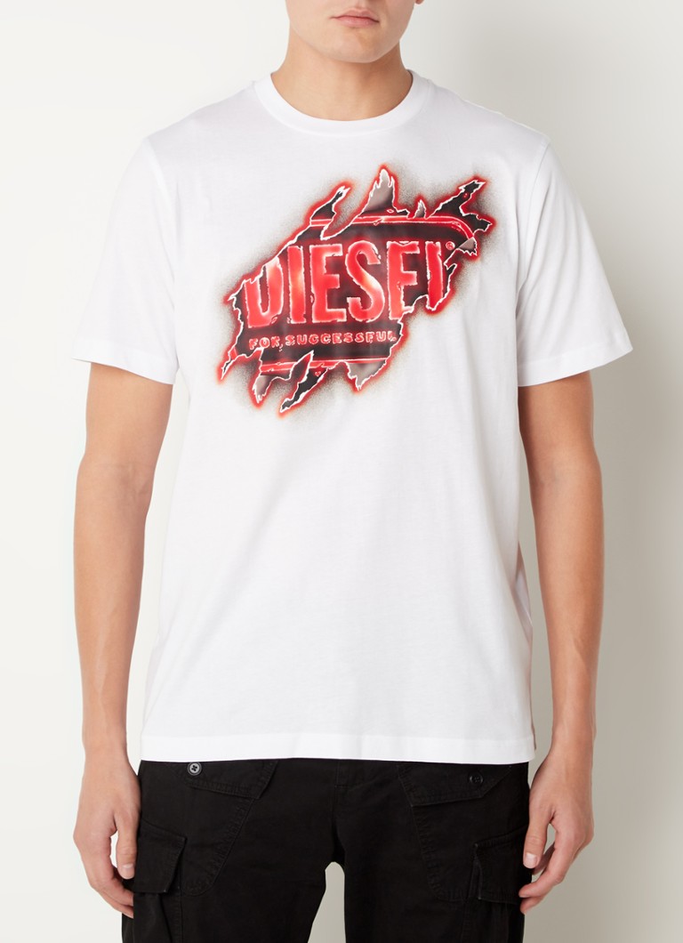 Diesel - T-shirt T-JUST-E43 avec imprimé logo - Blanc