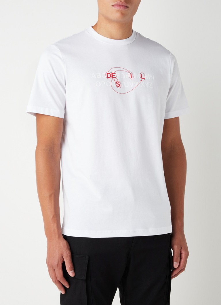 Diesel - T-shirt van katoen met logoprint - Wit