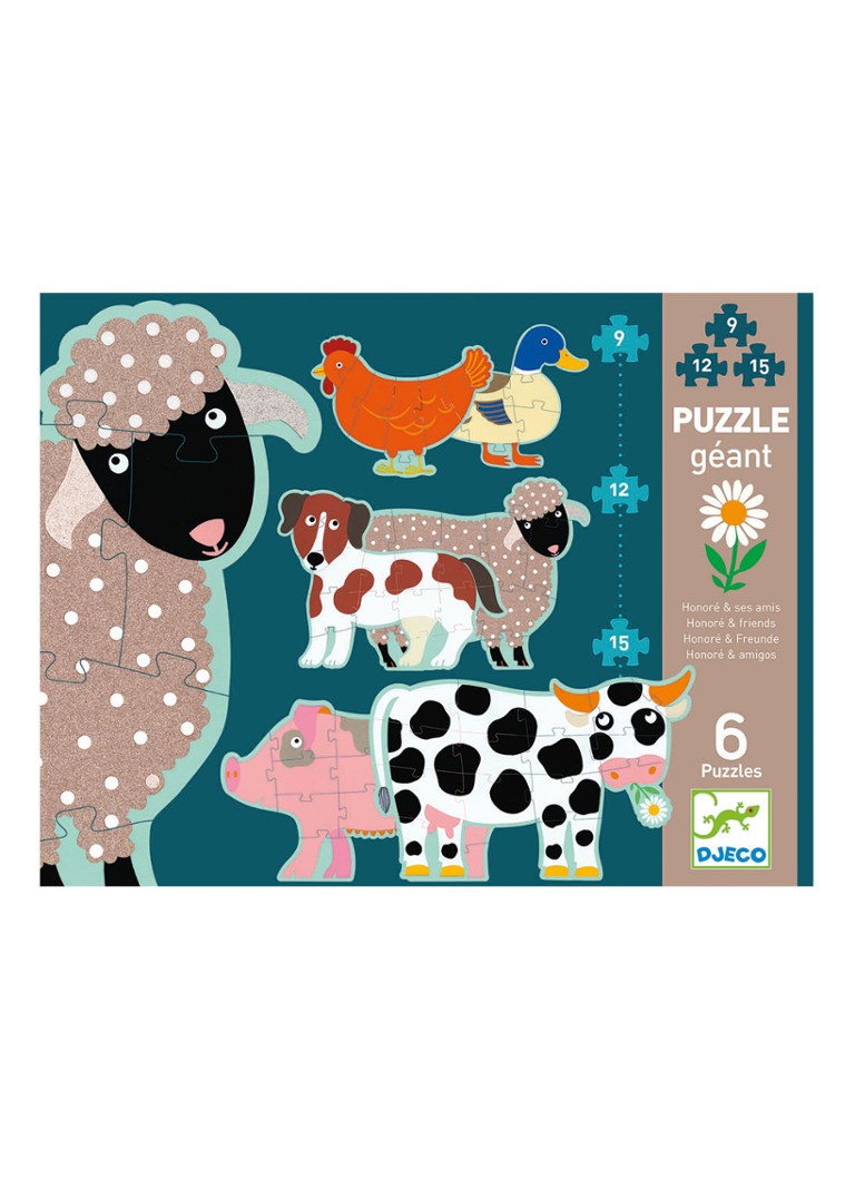 Djeco - Honoré boerderijdieren legpuzzel set van 6 - null