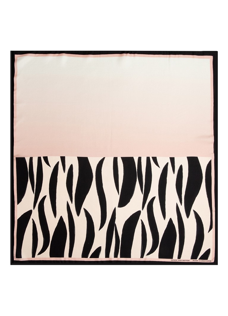 Dries Van Noten - Foulard Rosa Carnivora - zijden sjaal 75 x75 cm - Rosa Carnivora