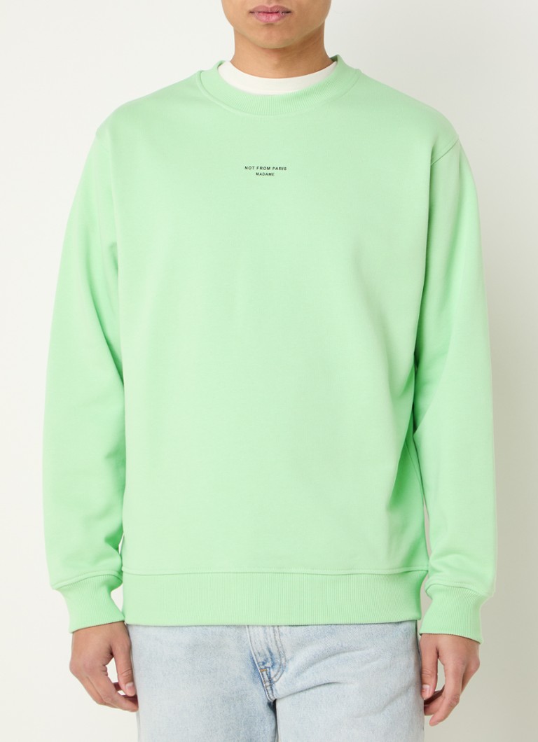 Drôle de Monsieur - Sweater met print - Lichtgroen