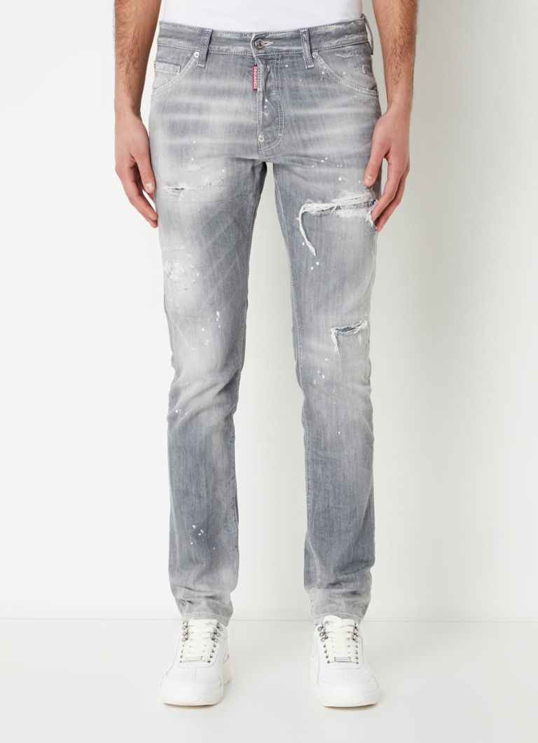 Kluisje zelf Autonomie Dsquared2 Cool Guy slim fit jeans met ripped details • Lichtgrijs •  deBijenkorf.be
