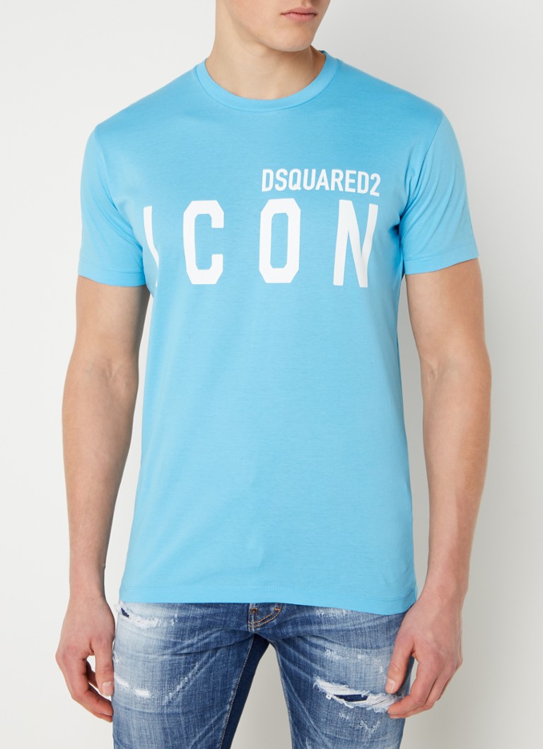 Dsquared2 - Icon T-shirt met logoprint - Lichtblauw