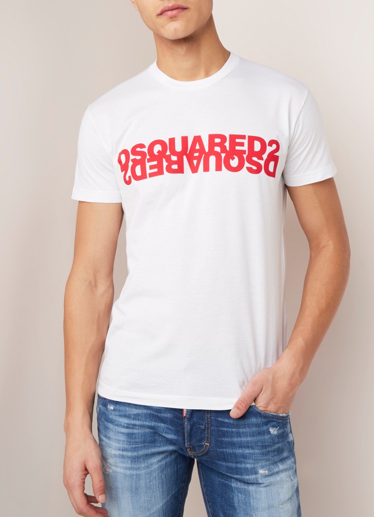 Verwachten controleren Doe voorzichtig Dsquared2 Mirrored T-shirt met logoprint • Wit • deBijenkorf.be