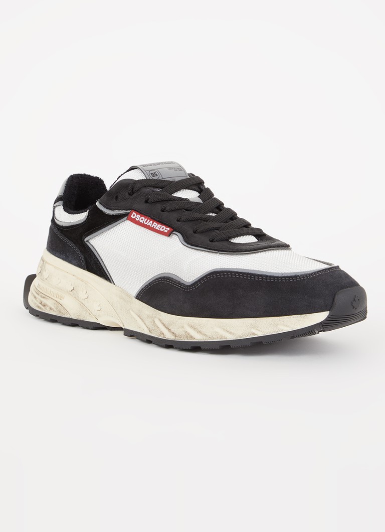Dsquared2 - Sprinter sneaker van kalfssuède met mesh details - Zwart