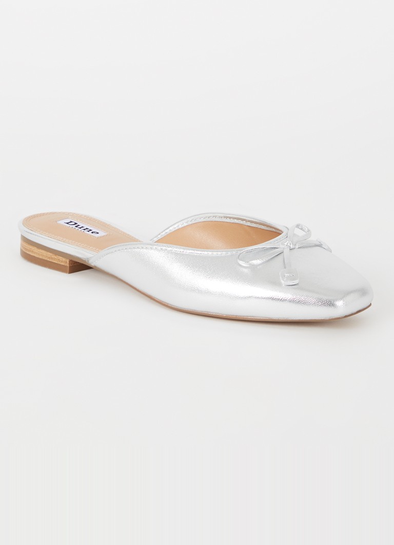 Dune London - Haylas ballerina van leer - Zilver