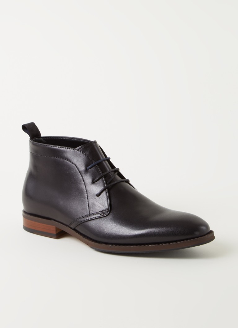 Dune London - Marvinn veterschoen van leer - Zwart