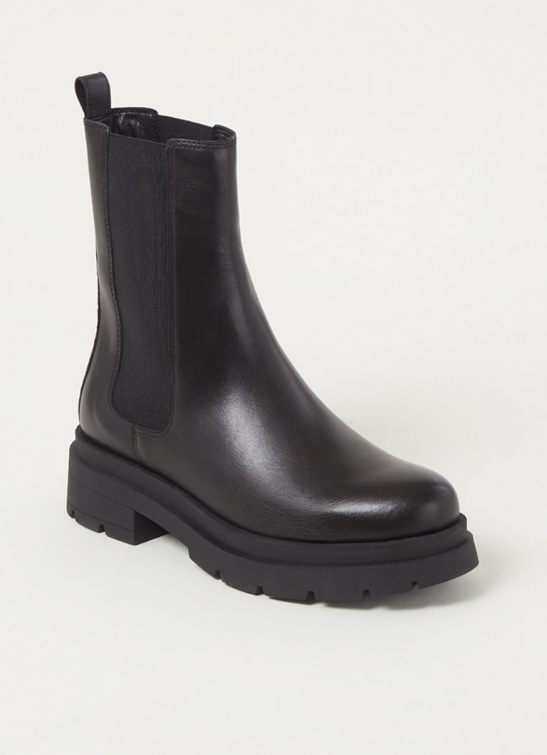 Dune London Palmz chelsea boot van leer ⢠Zwart ⢠deBijenkorf.be