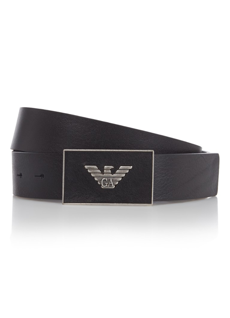 Emporio Armani Riem van leer logo Zwart deBijenkorf.be