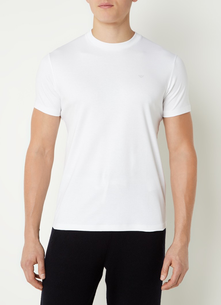 Emporio Armani - T-shirt met logoprint - Wit