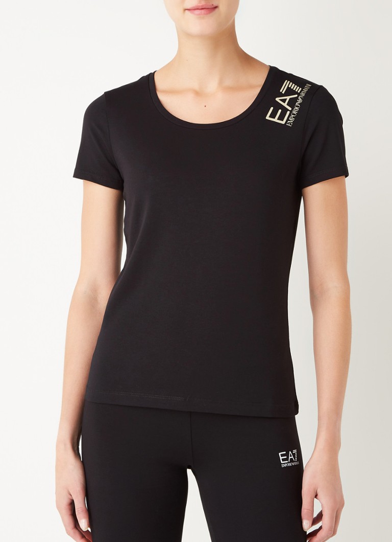 Emporio Armani - Trainings T-shirt met logo - Zwart