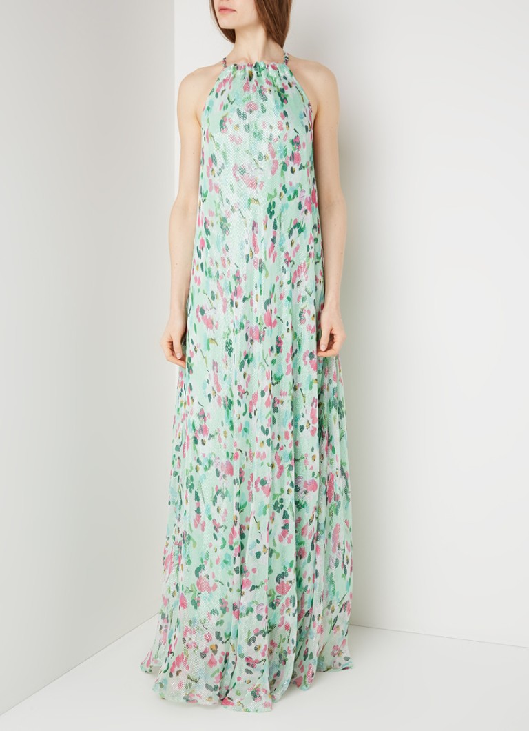 ESSENTIEL ANTWERP - Vandale maxi jurk met bloemenprint en lurex - Mint