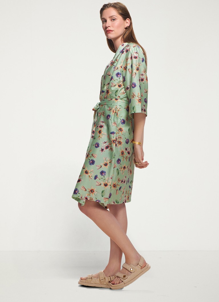 Essenza - Sarai Fiorre kimono van biologisch katoensatijn - Mint