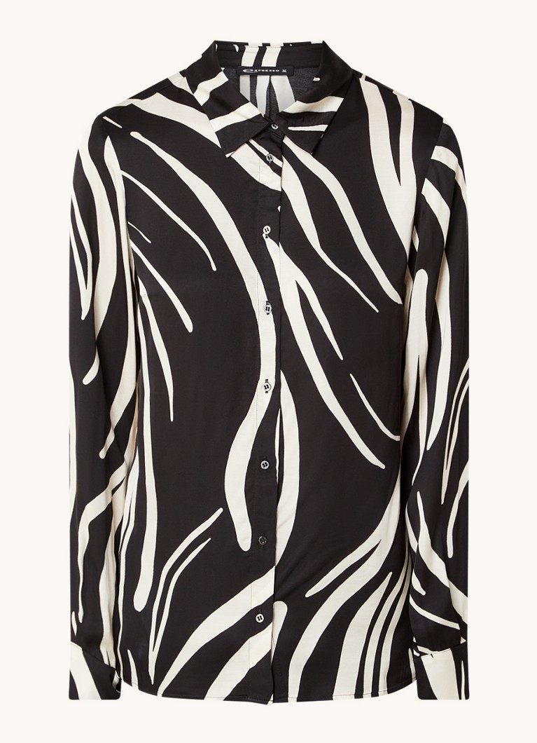 eigendom iets Museum Expresso Long sleeve blouse with zebra • Zwart • deBijenkorf.be