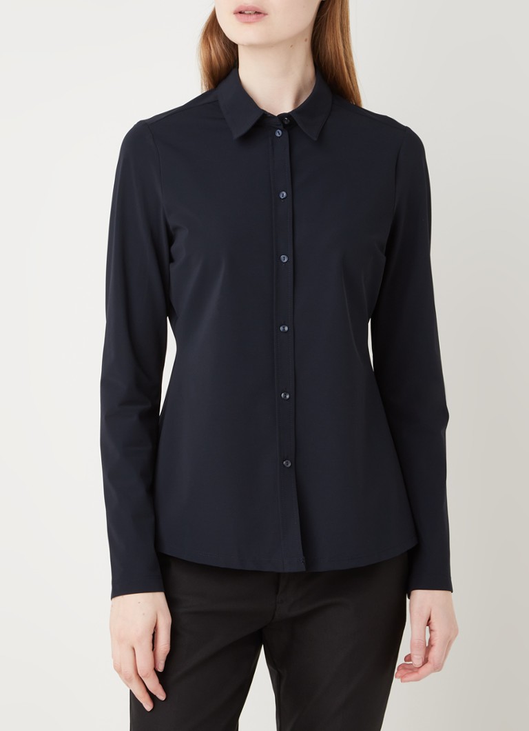 Expresso - Xanta blouse van travel jersey - Donkerblauw