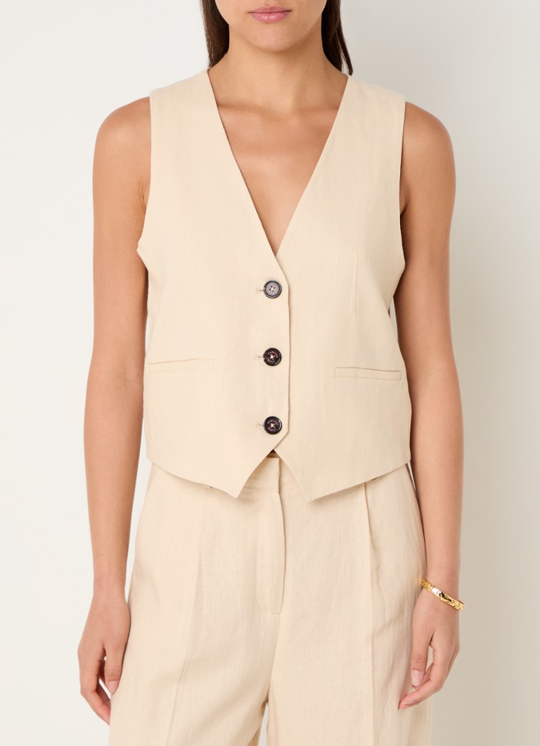 Fabienne Chapot - Gigi gilet in linnenblend - Creme