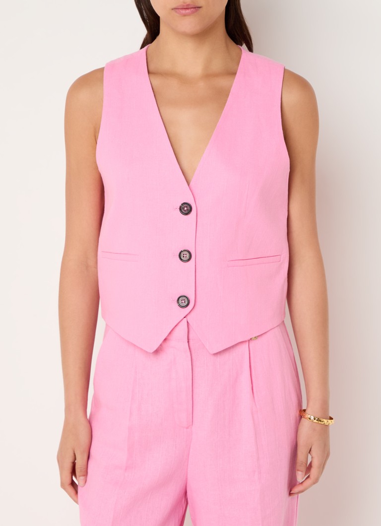 Fabienne Chapot - Gigi gilet in linnenblend - Roze