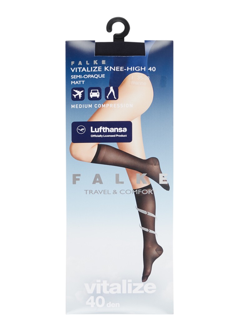 Falke - Chaussettes Vitalize collants en 40 deniers - Bleu foncé