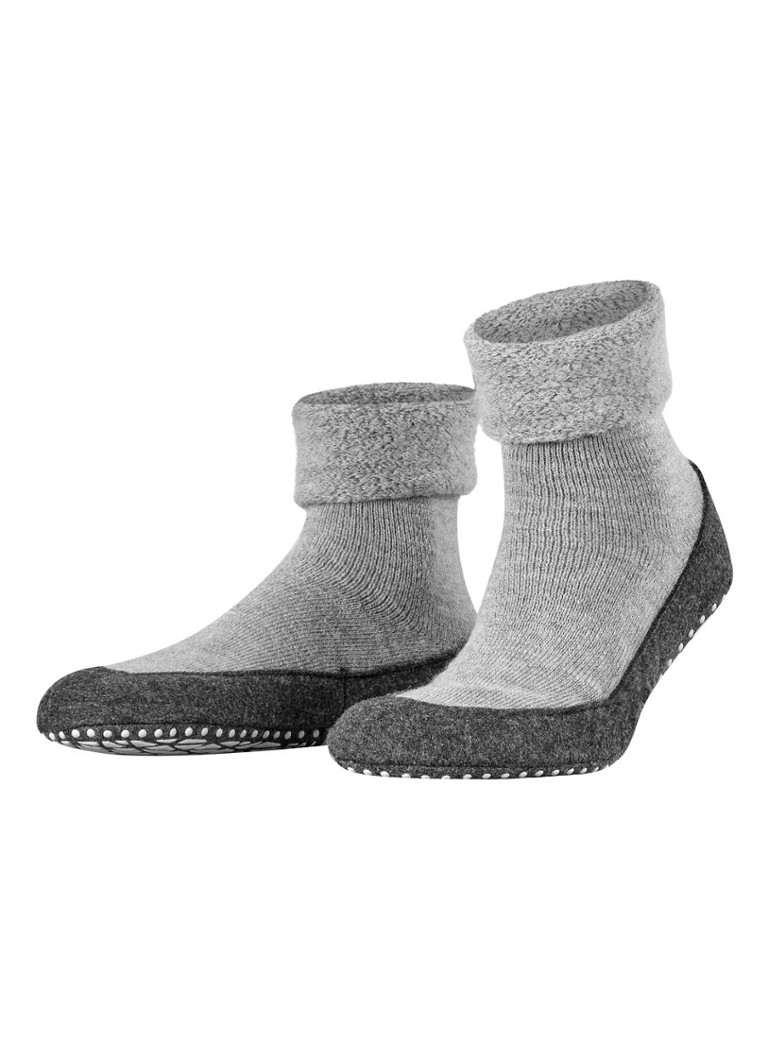 Falke - Chaussure confortable en laine mélangée avec antidérapant  - Gris clair